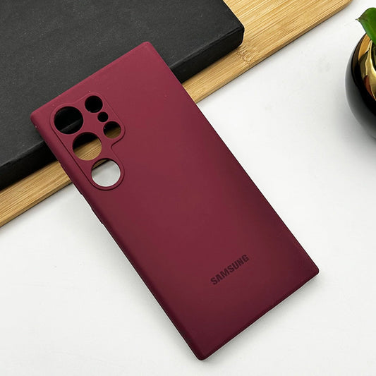 Samsung Galaxy S24 Ultra Liquid Silicon Case With Logo - Wine