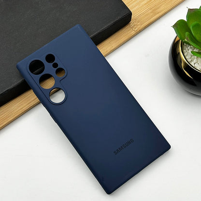 Samsung Galaxy S24 Ultra Liquid Silicon Case With Logo-Blue