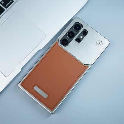 Samsung Galaxy S24 Ultra Aero Flex Aluminum & Leather Case with Fragrance Aroma - Brown