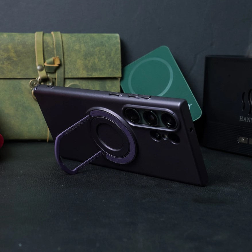 Samsung Galaxy S24 Ultra Magnetic Metal Stand Shockproof Case - Green