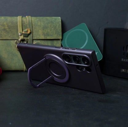 Samsung Galaxy S24 Ultra Magnetic Metal Stand Shockproof Case - Green