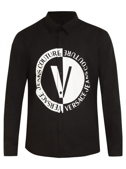 VERSACE JEANS COUTURE Prismatic Onyx Whisper Classic Fit Long Sleeve Shirt