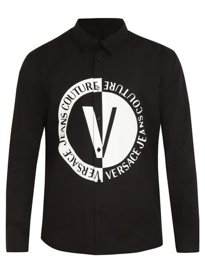 VERSACE JEANS COUTURE Prismatic Onyx Whisper Classic Fit Long Sleeve Shirt