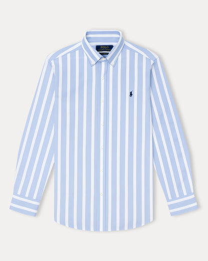 Polo Ralph Lauren Custom Fit Striped Shirt in Serene Sky Blue