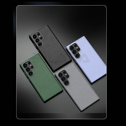 Samsung Galaxy S24 Ultra Slim Leather Shockproof Protection Case with Metar Camera Protection - Lavender