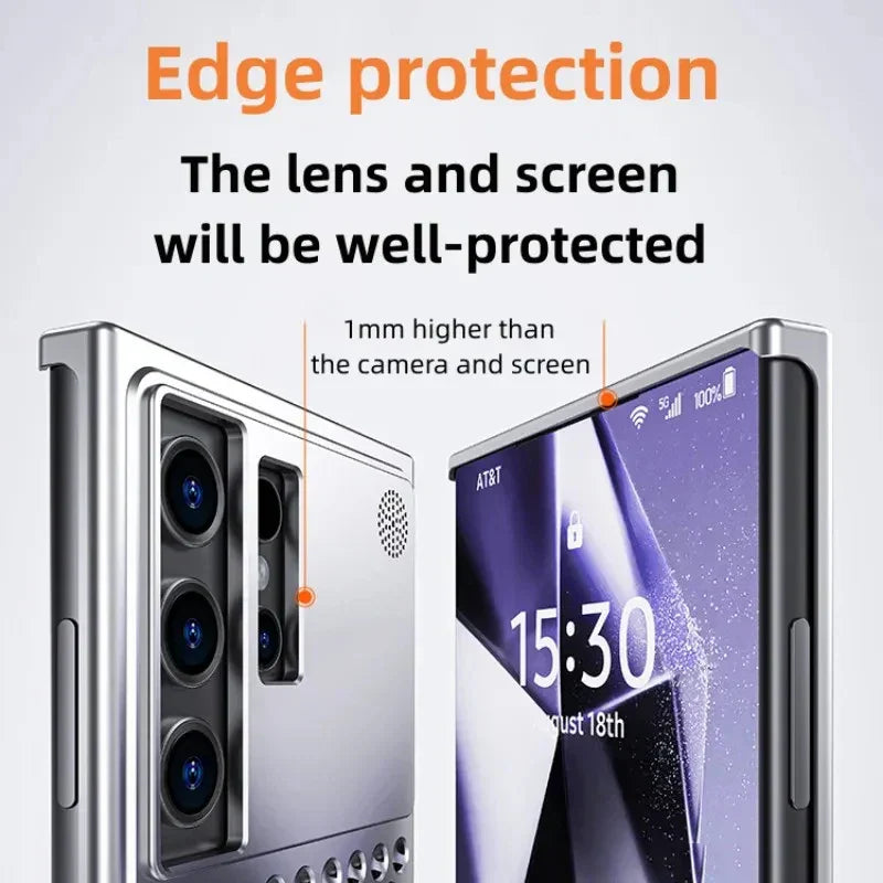 Samsung Galaxy S24 Ultra Heat Dissipation Aluminum Cooling Case with Aroma - Black