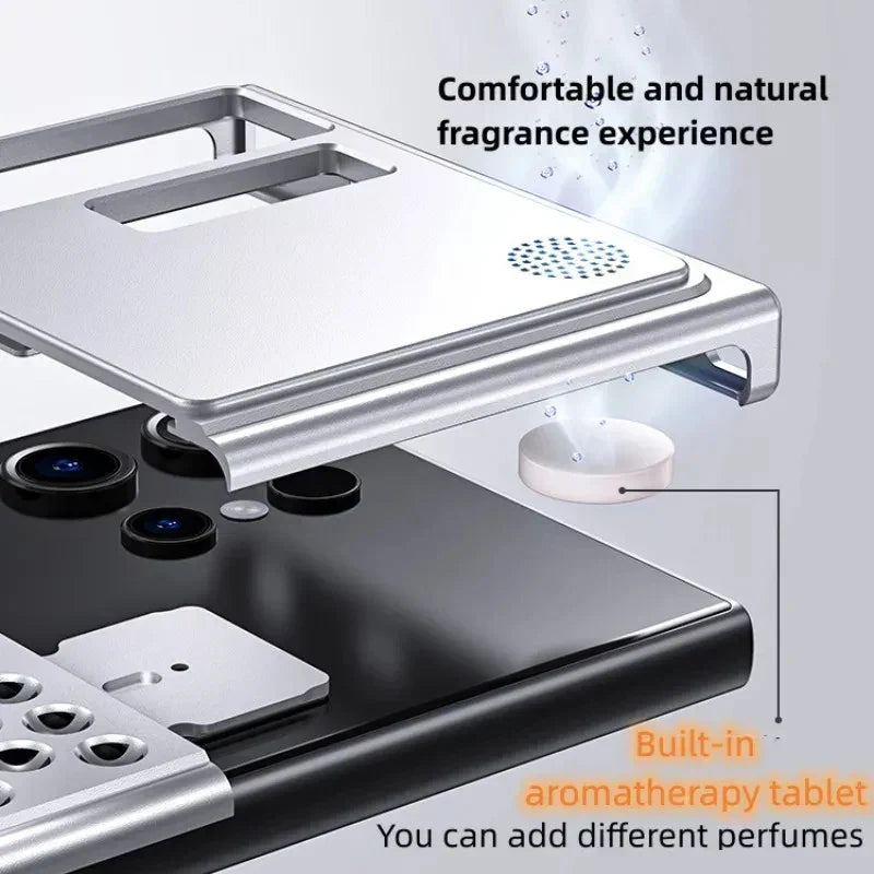 Samsung Galaxy S24 Ultra Heat Dissipation Aluminum Cooling Case with Aroma - Black