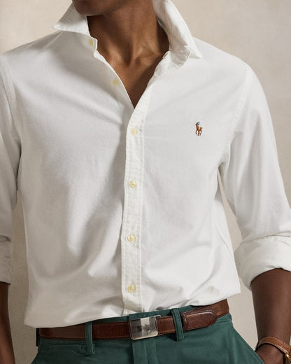 Polo Ralph Lauren Crisp Cotton Button-Up Shirt in Pure Snow