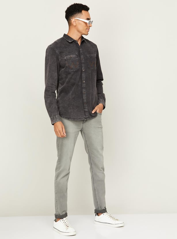 Wrangler Urban Charcoal Denim Shirt - Ruggedly Stylish