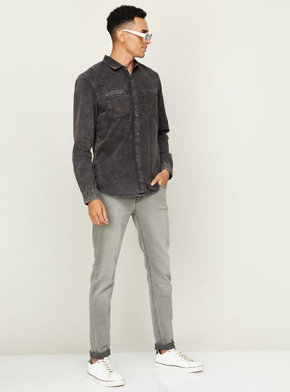 Wrangler Urban Charcoal Denim Shirt - Ruggedly Stylish