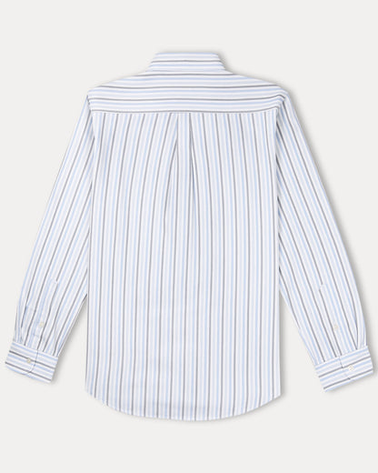 Polo Ralph Lauren Striped Elegance Cotton Shirt in Serene Sky