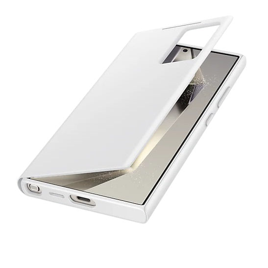 Samsung Galaxy S24 Ultra Smart View Window Flip Wallet Case with Control - White