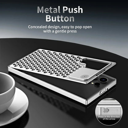 Samsung Galaxy S24 Ultra Metal Heat Dissipation Aluminum Cooling Case with Fragrance Aroma - Black