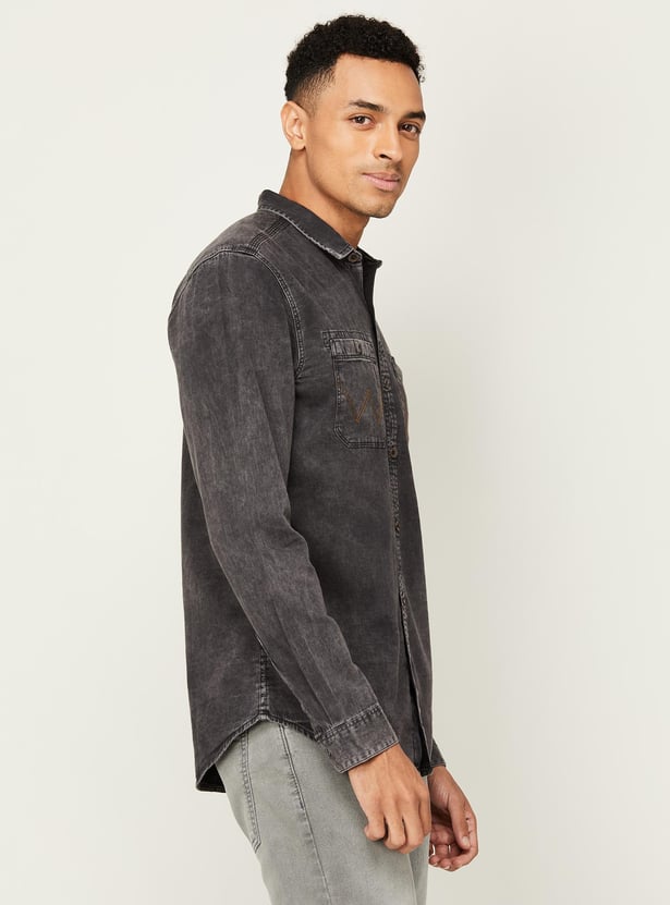 Wrangler Urban Charcoal Denim Shirt - Ruggedly Stylish