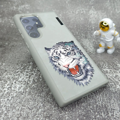 Samsung Galaxy S24 Ultra Nimmy Embroidery Leather Back Cover Case - Tiger
