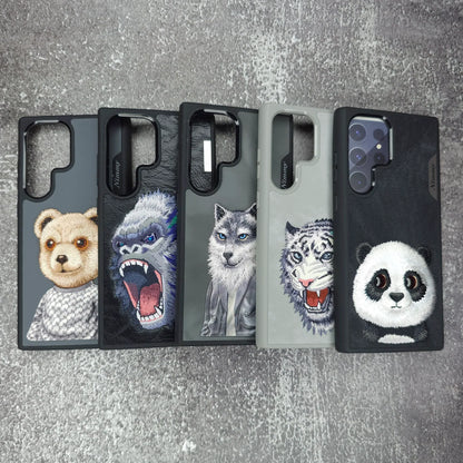 Samsung Galaxy S24 Ultra Nimmy Embroidery Leather Back Cover Case - Gorilla