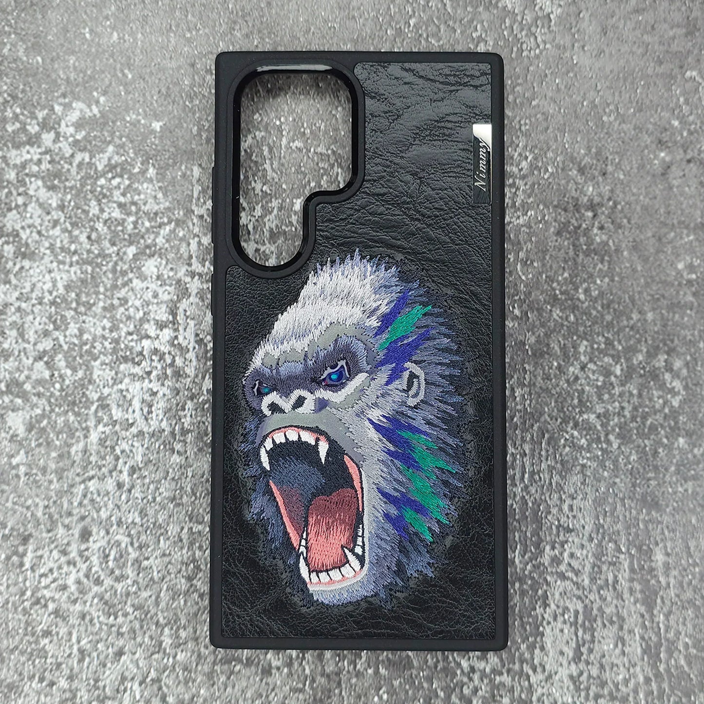 Samsung Galaxy S24 Ultra Nimmy Embroidery Leather Back Cover Case - Gorilla