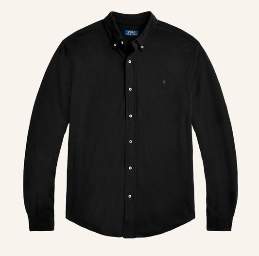 POLO Classic Fit Long Sleeve Button-Down Shirt in Black