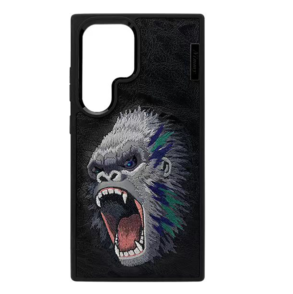 Samsung Galaxy S24 Ultra Nimmy Embroidery Leather Back Cover Case - Gorilla