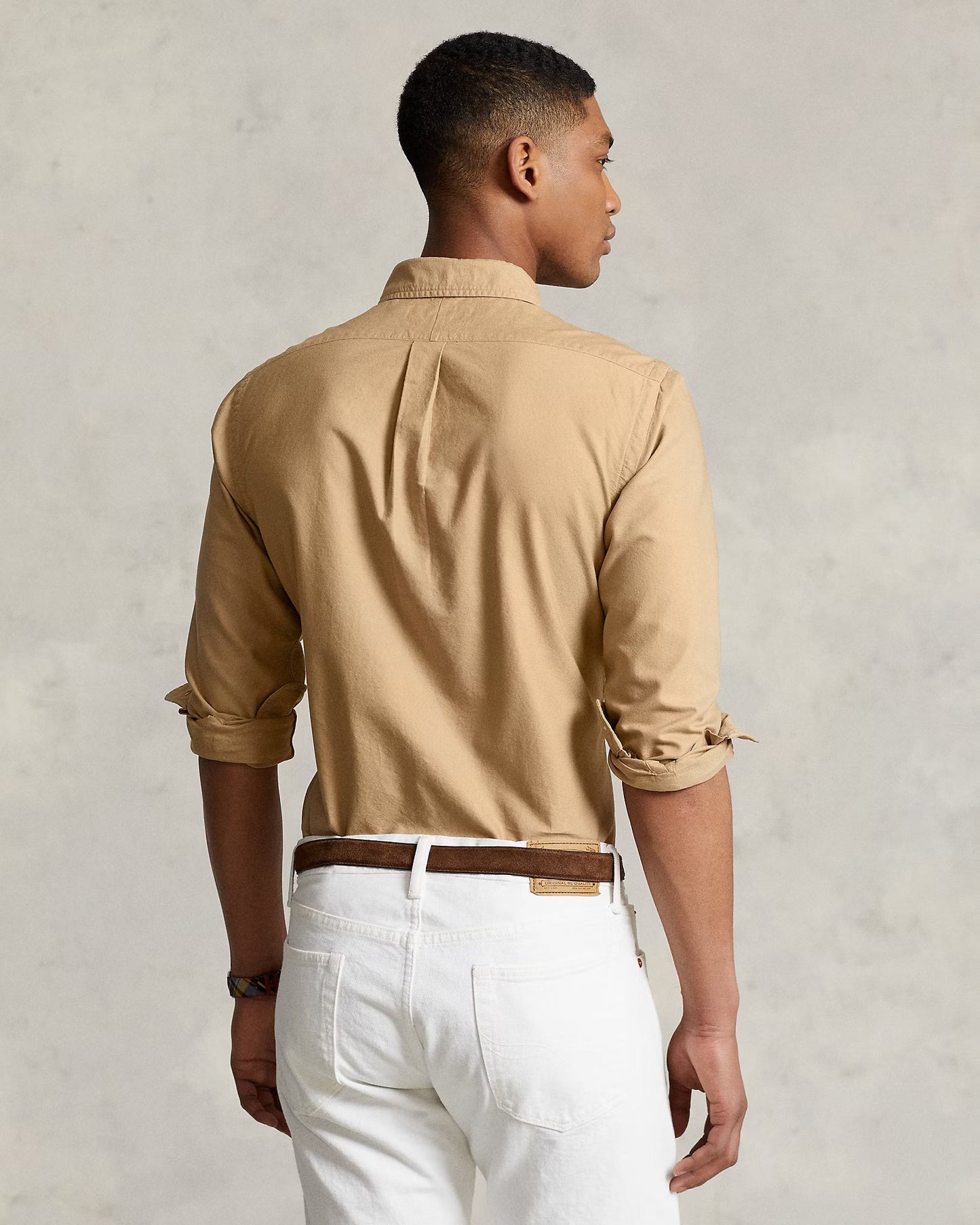 Ralph Lauren Classic Cotton Button-Up in Sandy Beige
