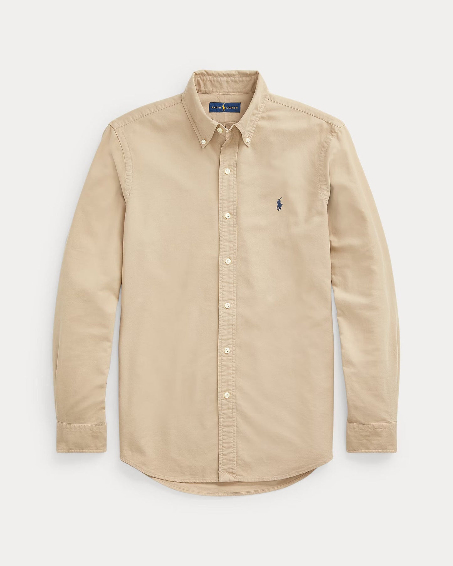 Ralph Lauren Classic Cotton Button-Up in Sandy Beige