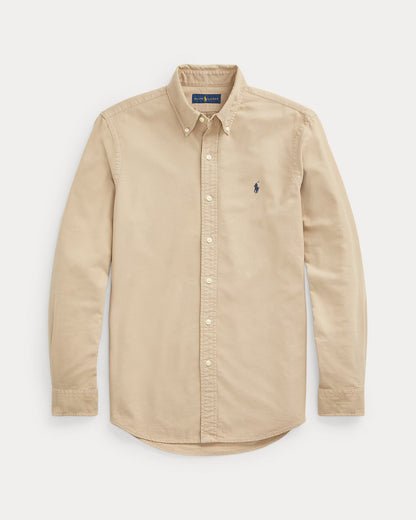 Ralph Lauren Classic Cotton Button-Up in Sandy Beige