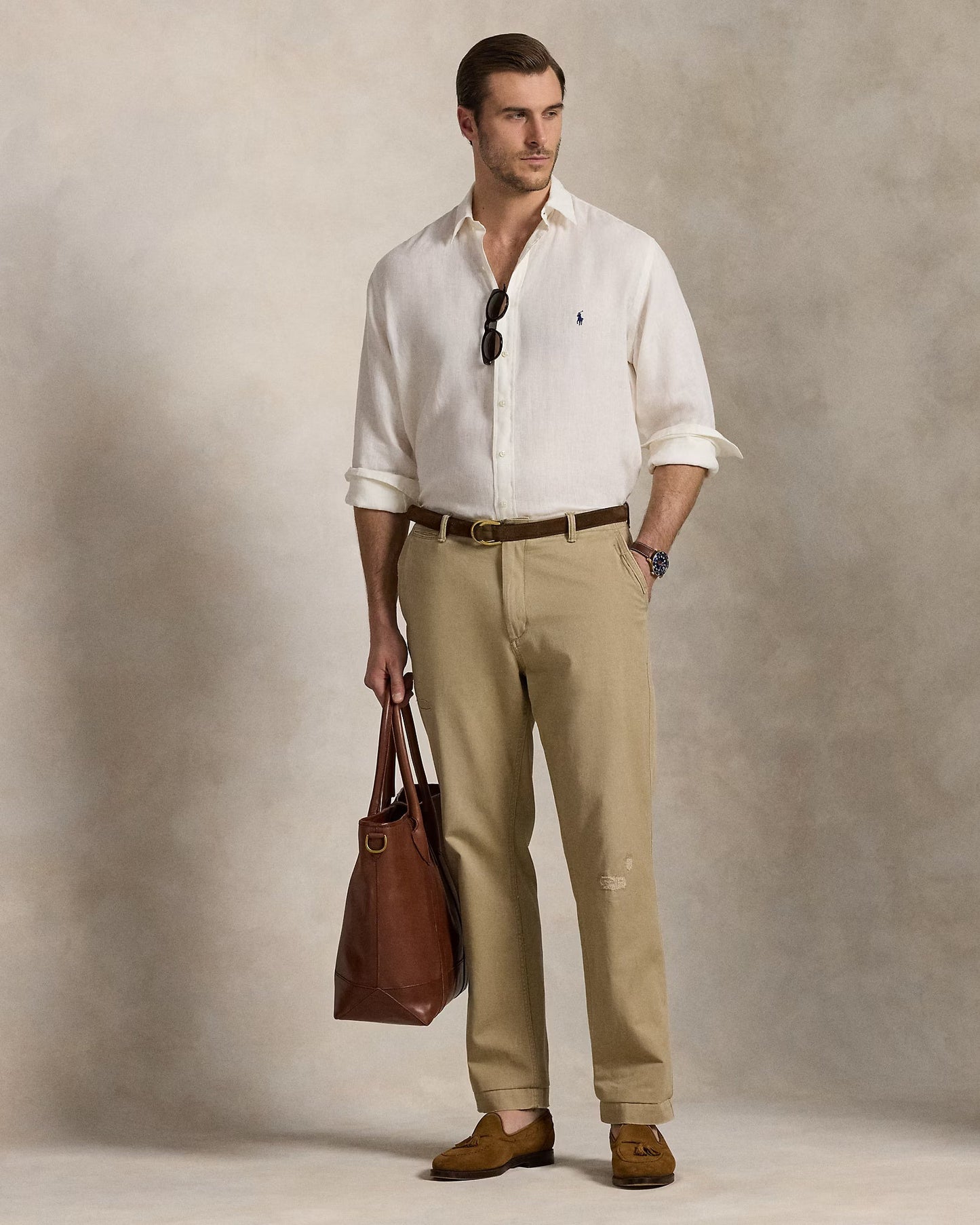 Polo Ralph Lauren Effortlessly Elegant Linen Shirt in Whispering White