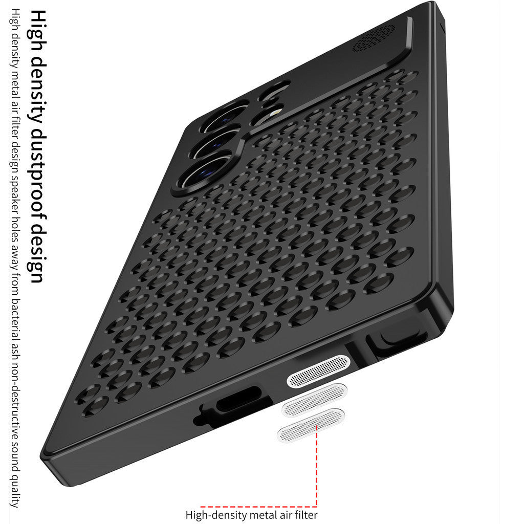 Metal Heat Dissipation Aromatherapy Aluminium Metal Case For Samsung Galaxy S24 Ultra - Gold