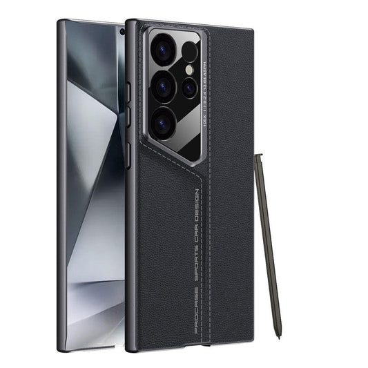 Samsung Galaxy S24 Ultra Luxury Blade Design Pro Leather Case - Black