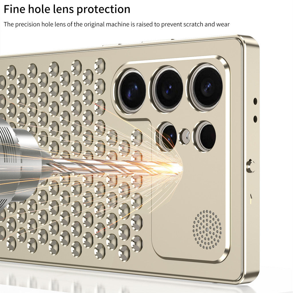 Metal Heat Dissipation Aromatherapy Aluminium Metal Case For Samsung Galaxy S24 Ultra - Black