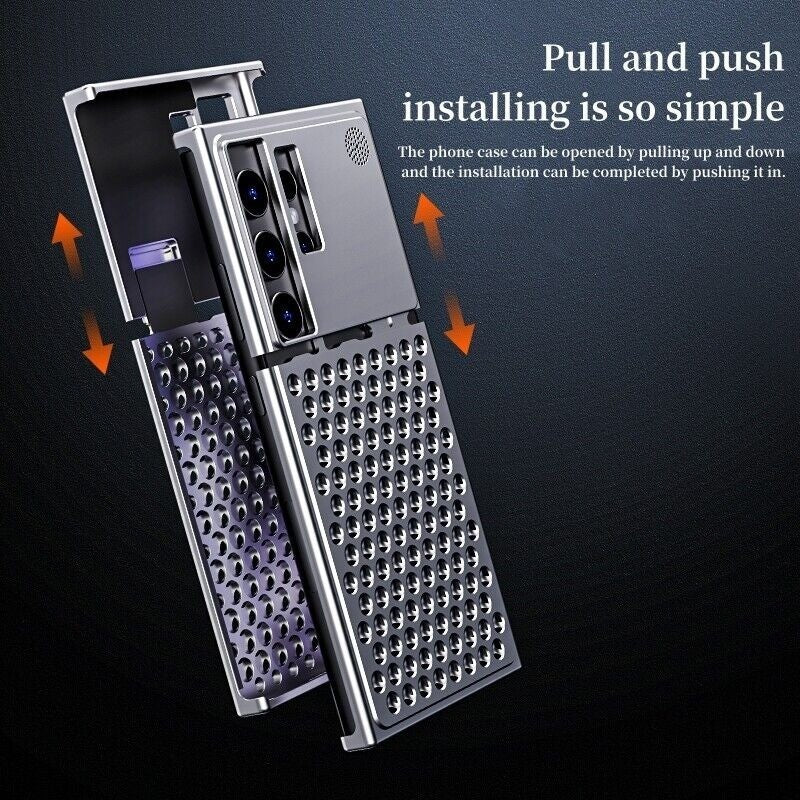 Samsung Galaxy S24 Ultra Heat Dissipation Aluminum Cooling Case with Aroma - Titanium