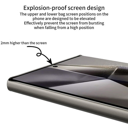 Samsung Galaxy S24 Ultra Luxury Blade Design Pro Leather Case - Titanium