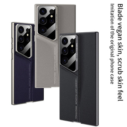 Samsung Galaxy S24 Ultra Luxury Blade Design Pro Leather Case - Violet