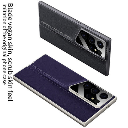 Samsung Galaxy S24 Ultra Luxury Blade Design Pro Leather Case - Violet