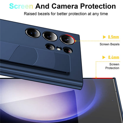 Samsung Galaxy S24 Ultra Hard PC Case with Luxury Elastic Silicone Wrist Strap - Transparent