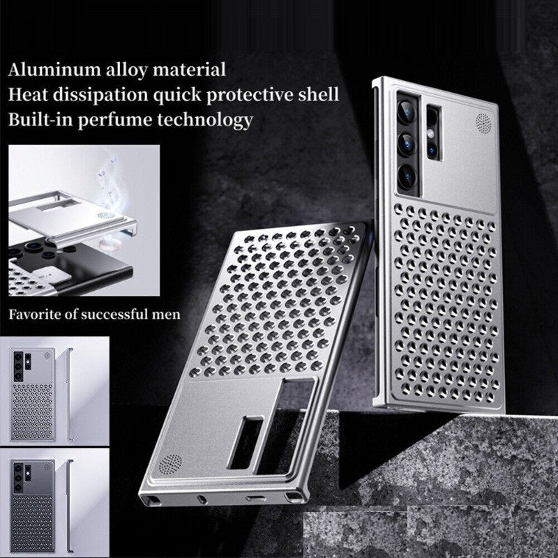 Samsung Galaxy S24 Ultra Heat Dissipation Aluminum Cooling Case with Aroma - Black