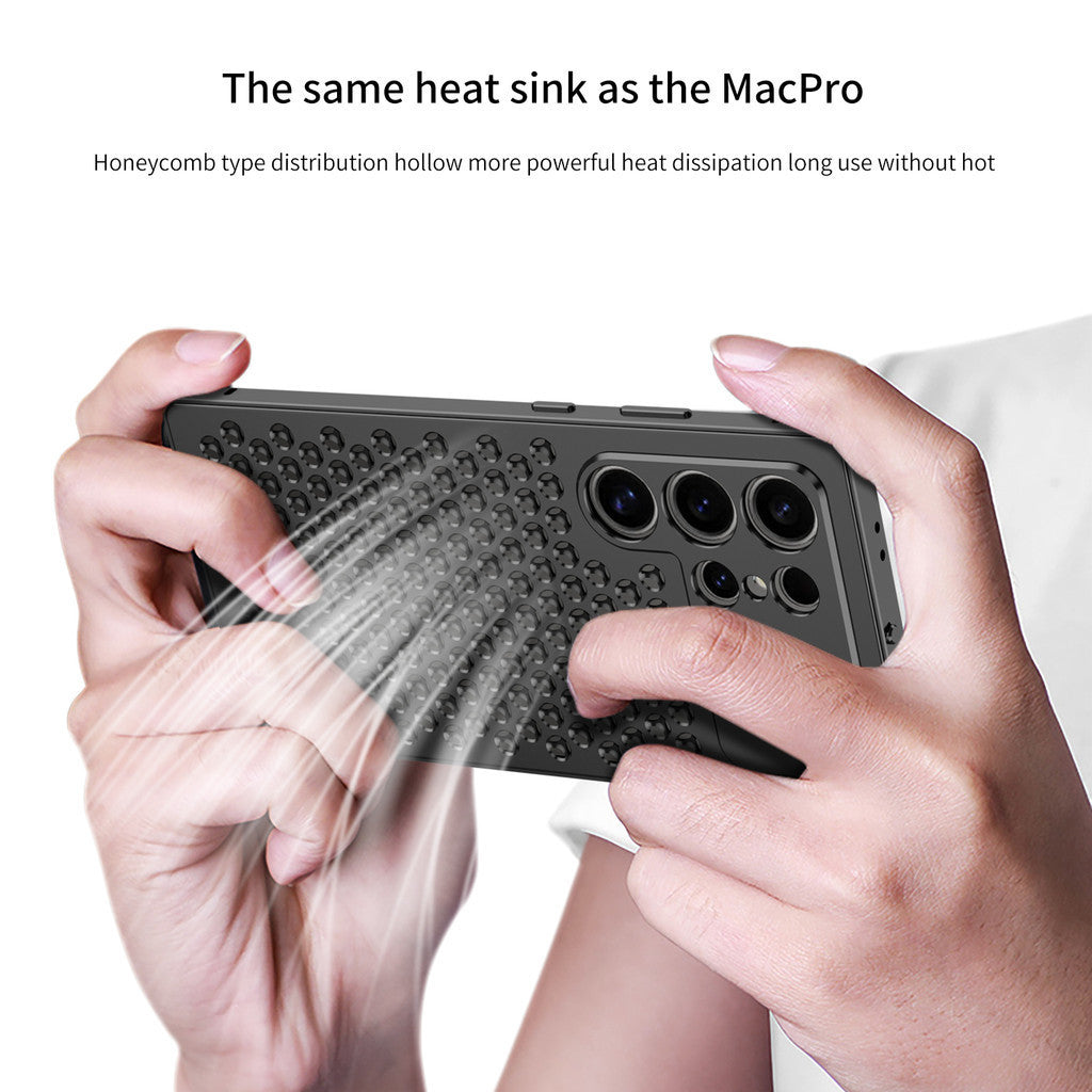 Metal Heat Dissipation Aromatherapy Aluminium Metal Case For Samsung Galaxy S24 Ultra - Gold