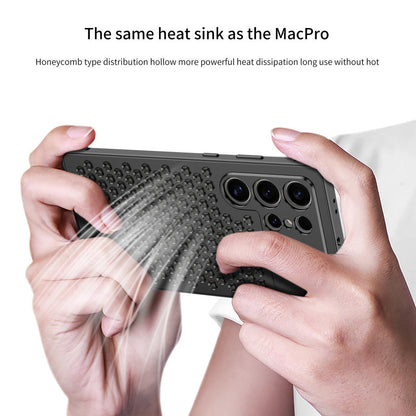 Metal Heat Dissipation Aromatherapy Aluminium Metal Case For Samsung Galaxy S24 Ultra - Black