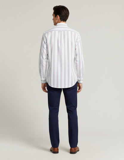 Polo Ralph Lauren Custom Fit Striped Elegance Shirt in Crisp White & Nautical Stripes