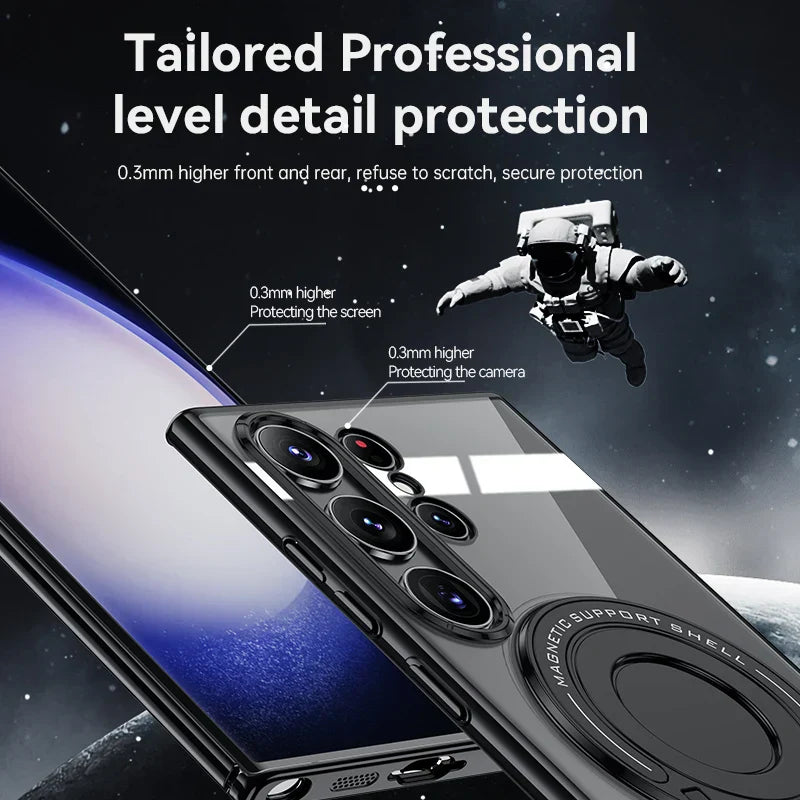 Samsung Galaxy S24 Ultra Invisible Magnetic Stand Anti Yellowing Electroplating Case - Green